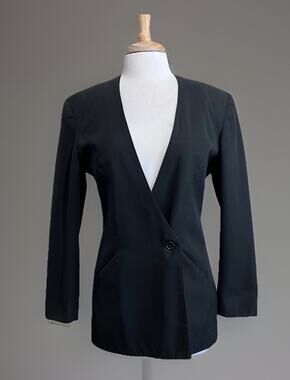 UTY Blazer Wool Blend Server Bartender Classic Blazer Uniform Women's 8 Black